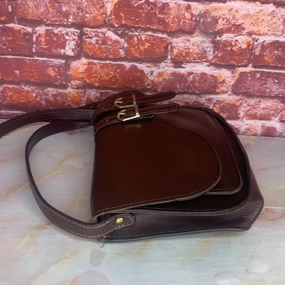 Vintage Letisse Walnut Brown Leather Courier Messenger Crossbody Bag - Picture 7 of 9